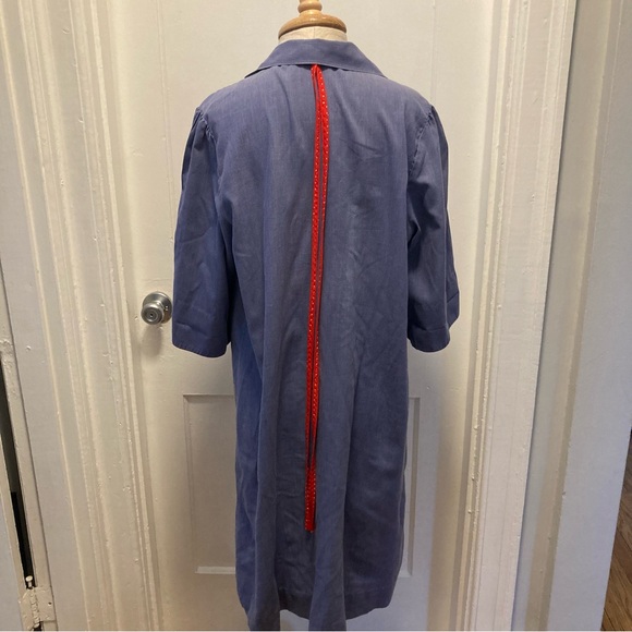 Vintage short sleeve strawberry pattern pocket robe dress mumu smock size M L - Picture 9 of 15